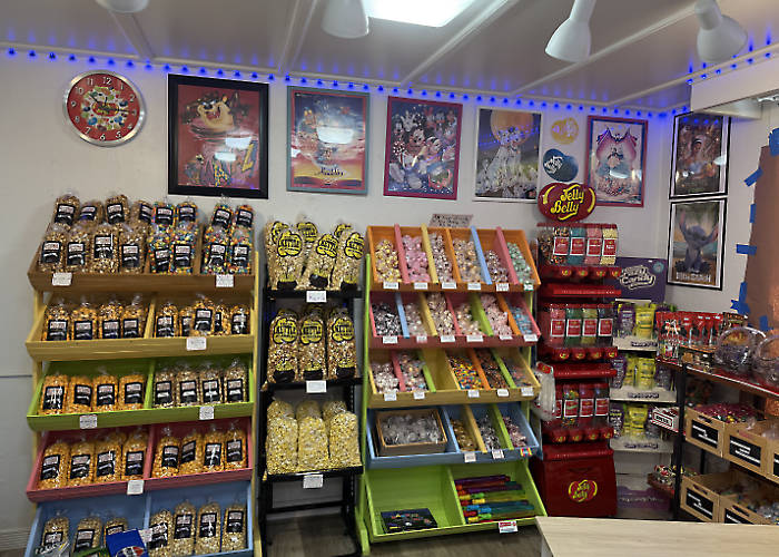 Racks of various candies