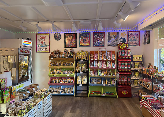 Rows of various Bagged Popcorn and kettlecorn